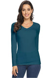 Mocha Plus Size Long Sleeve V Neck Top For Women 24-26 - Dropwear