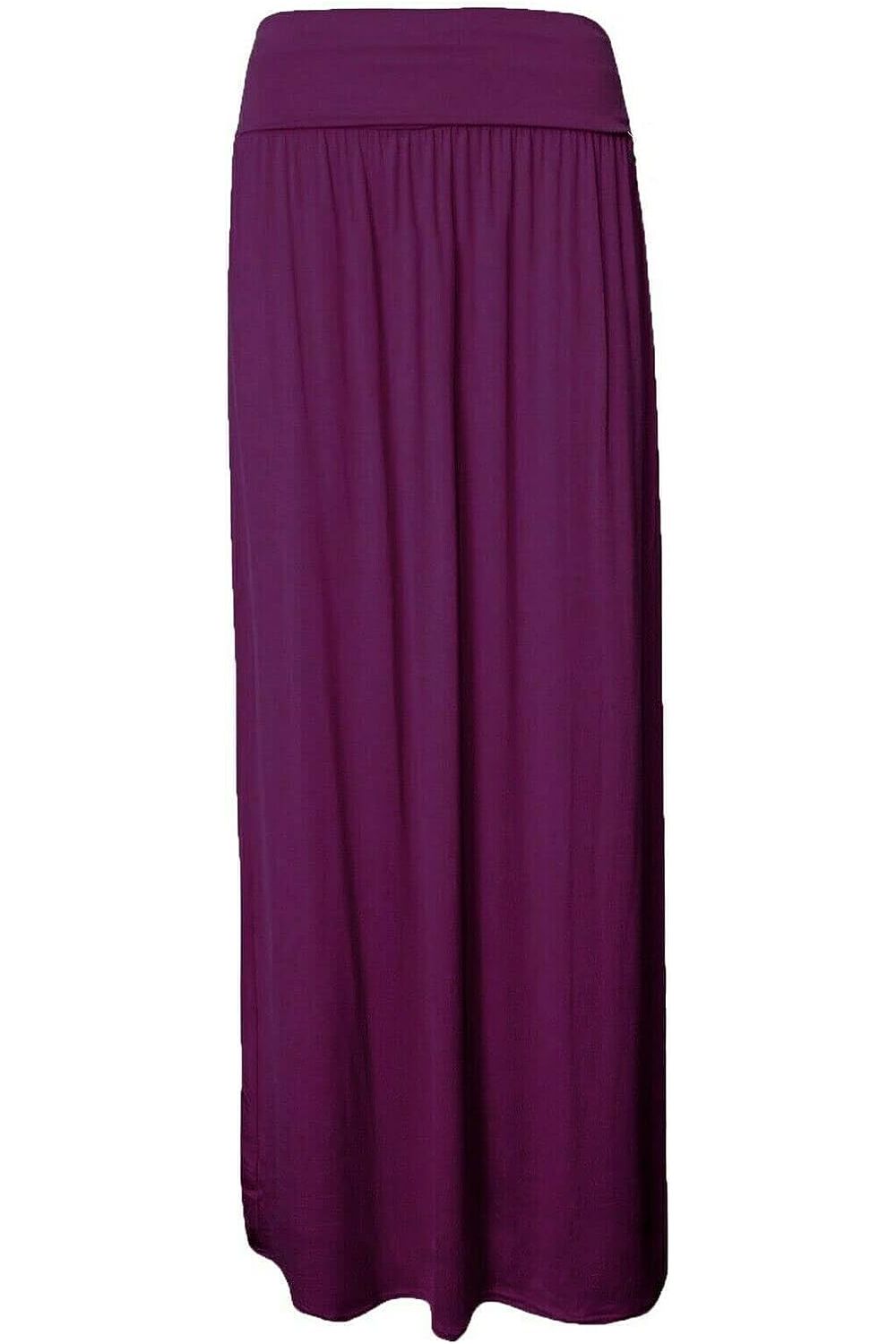 Navy Plus Size Pleated Fold Over High Waist Gypsy Long Maxi Skirt For Women 20-22 - Dropwear