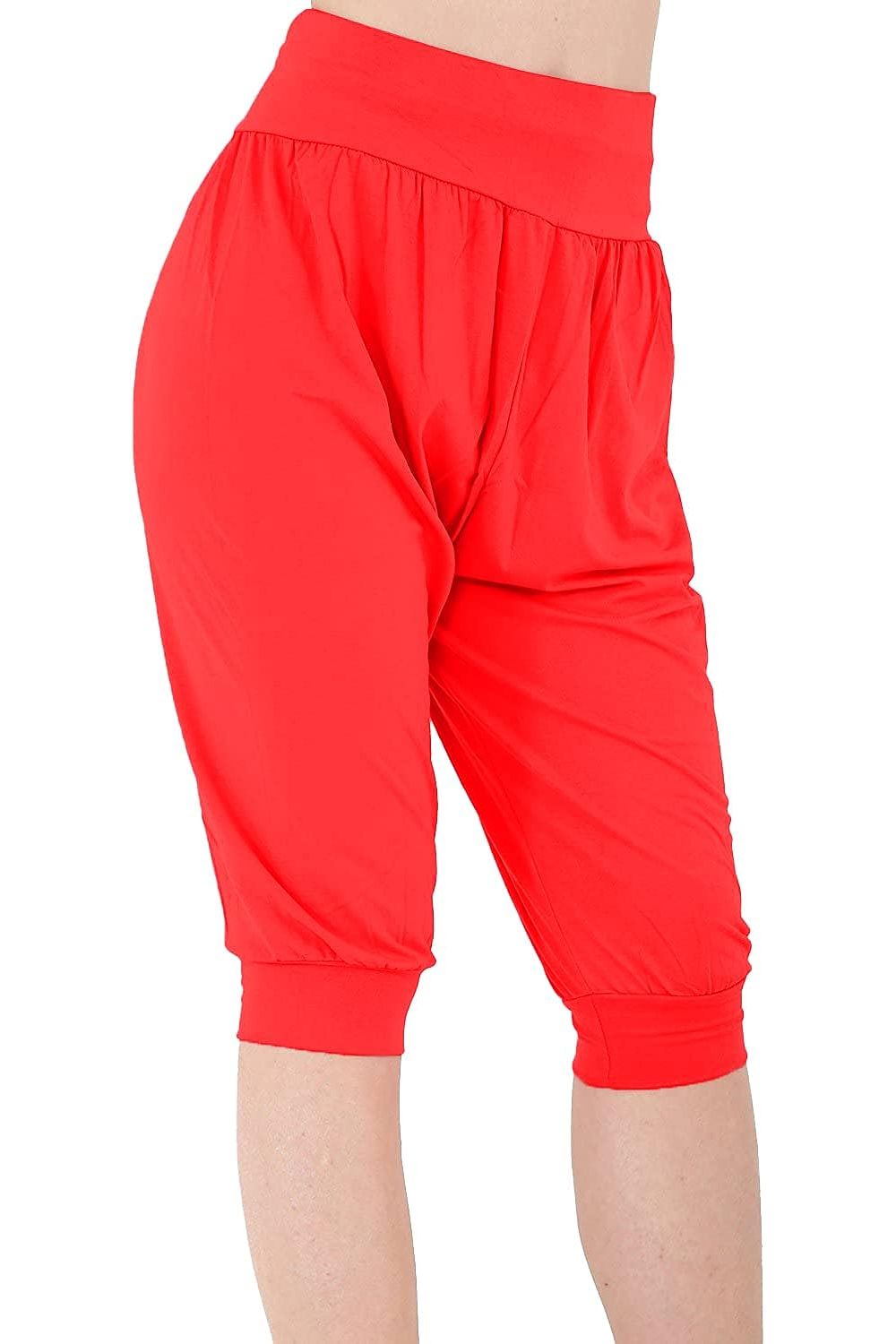 Brown Plus Size Cropped Harem Trousers For Women 20-22 - Dropwear