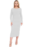 Teal Plus Size Bodycon Stretch Plain Midi Dress For Women 16-18 - Dropwear