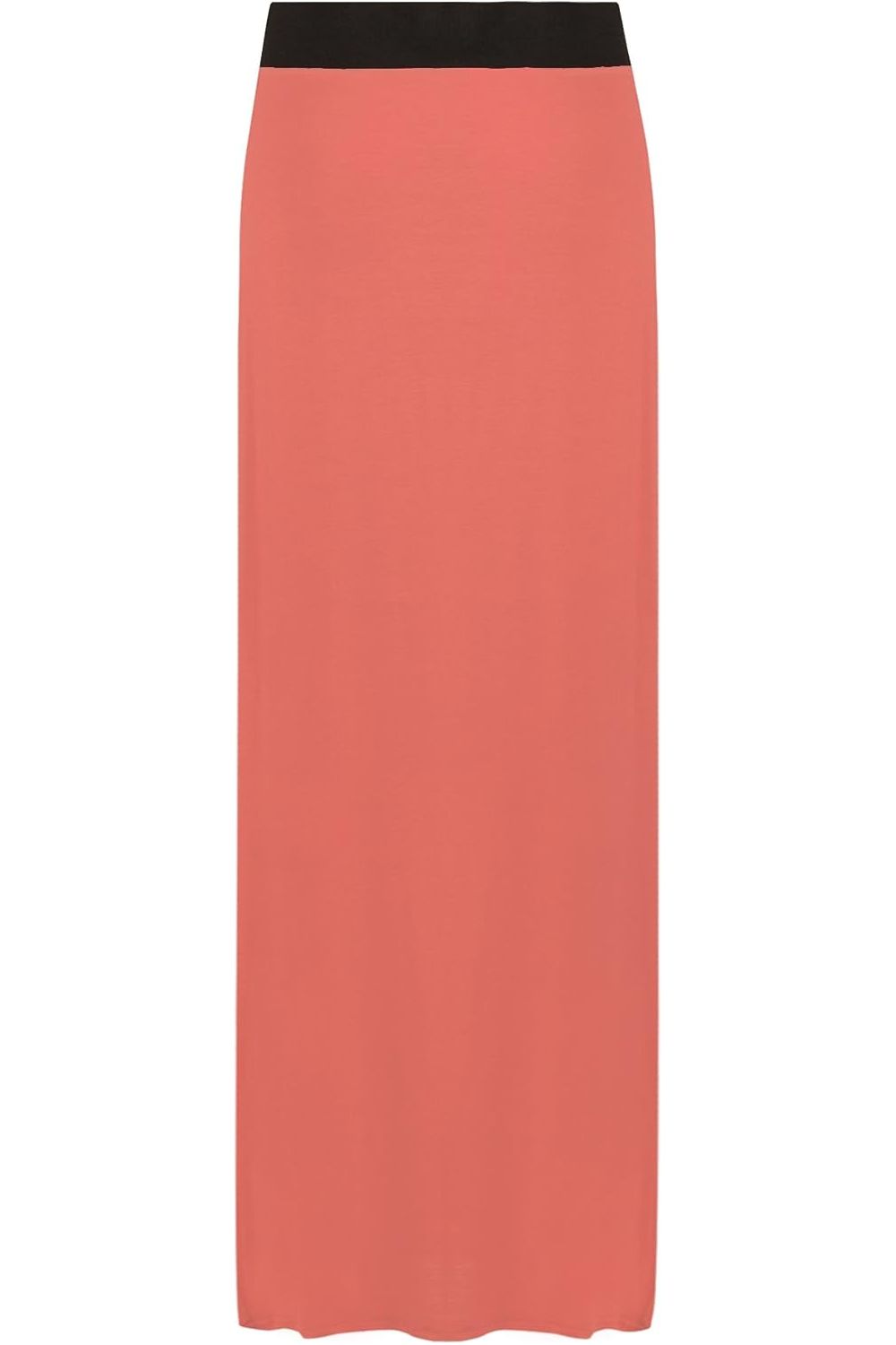 Black Plus Size Pencil Long Maxi Skirt Elasticated Waist For Women 16-18 - Dropwear
