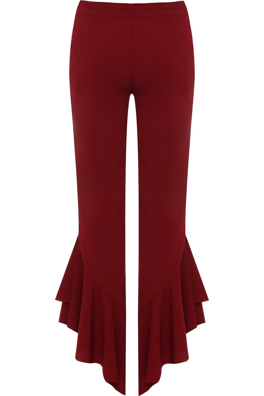 Frill Asymmetric Hem Plain Trousers For Women  - Dropwear