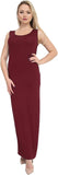 Wine Racer Back Maxi Dress For Women 8-10 - Dropwear