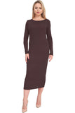 Dark Grey Plus Size Bodycon Stretch Plain Midi Dress For Women 16-18 - Dropwear