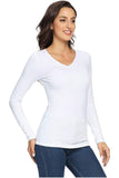 Coral Plus Size Long Sleeve V Neck Top For Women 20-22 - Dropwear