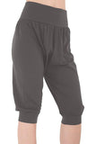 Black Plus Size Cropped Harem Trousers For Women 20-22 - Dropwear