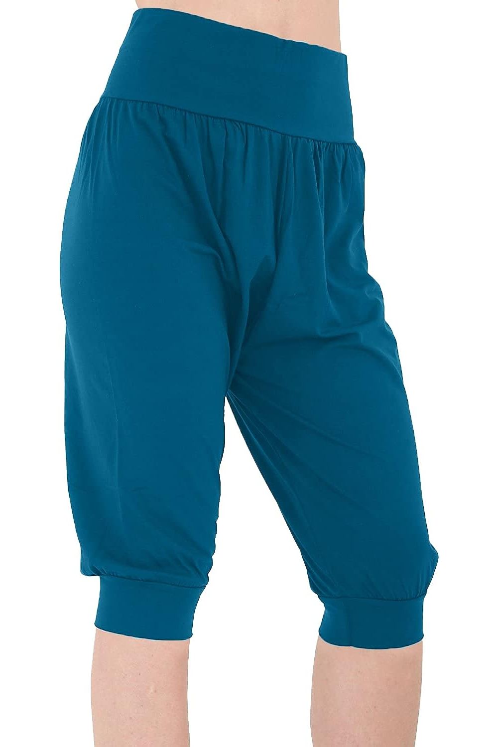 Cerise Plus Size Cropped Harem Trousers For Women 24-26 - Dropwear