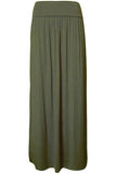 Charcoal Plus Size Pleated Fold Over High Waist Gypsy Long Maxi Skirt For Women 20-22 - Dropwear
