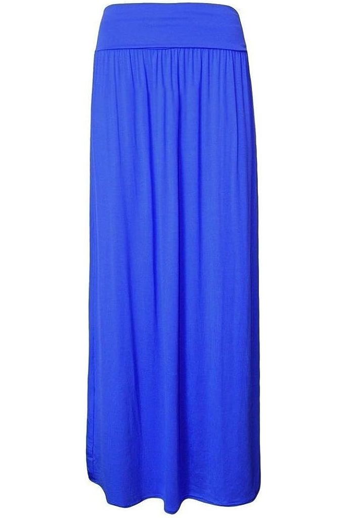 Purple Plus Size Pleated Fold Over High Waist Gypsy Long Maxi Skirt For Women 20-22 - Dropwear