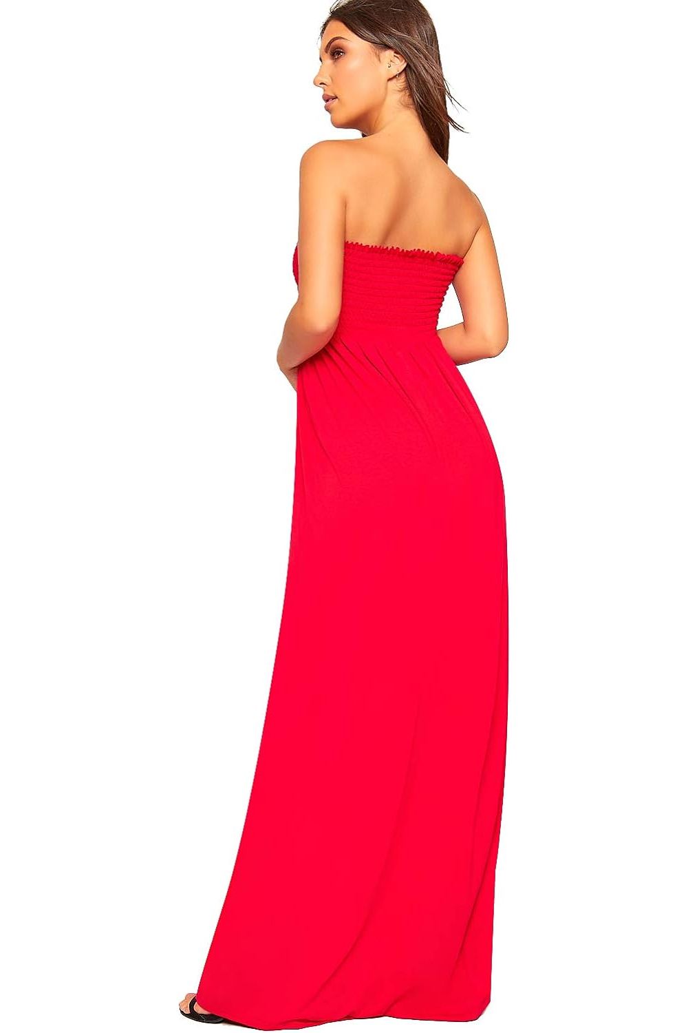 Teal Strapless Sheering Maxi Dress For Women 8-10 - Dropwear