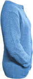 Blue Women's Knitted Winter Cardigan Long Sleeve Warmth with Crew Neck & Ribbed Knit For Women 8-10 - Dropwear
