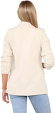 Ruched Sleeve Blazer For Women  - Dropwear