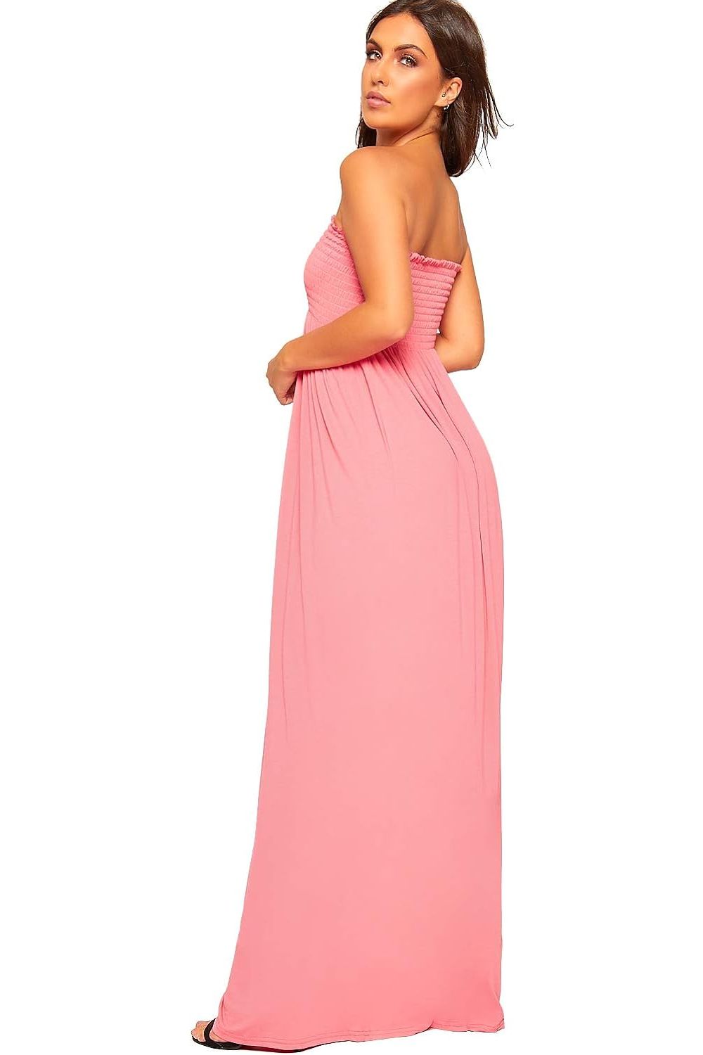 Jade Green Strapless Sheering Maxi Dress For Women 8-10 - Dropwear
