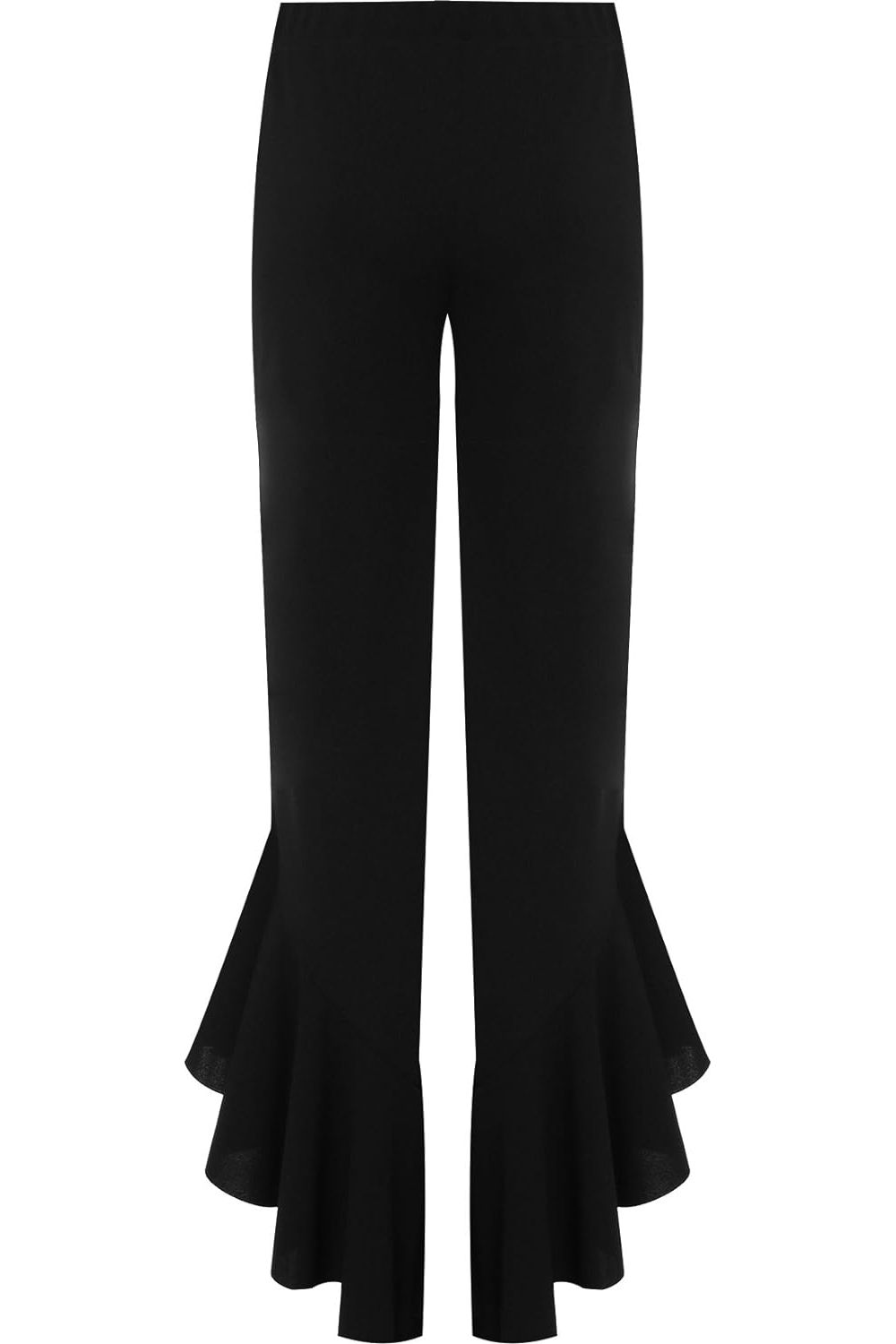 Plus Size Frill Asymmetric Hem Plain Trousers For Women  - Dropwear