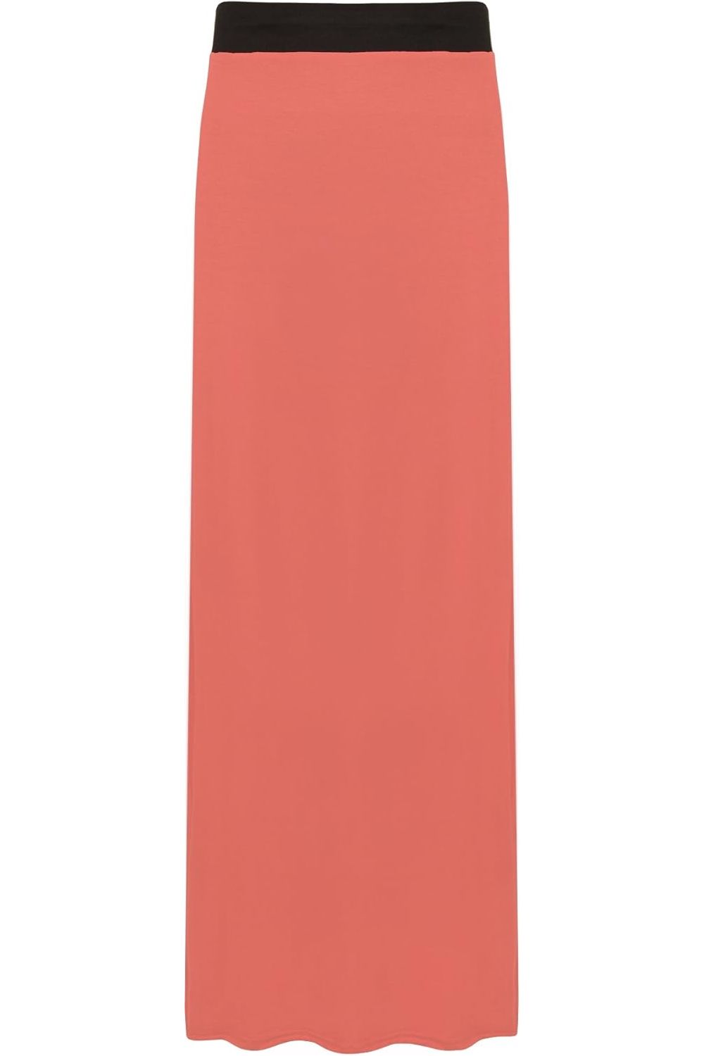 Black Plus Size Pencil Long Maxi Skirt Elasticated Waist For Women 20-22 - Dropwear