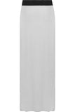 Light Grey Plus Size Pencil Long Maxi Skirt Elasticated Waist For Women 24-26 - Dropwear