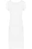 Jade Green Plain Short Sleeve Jersey Midi Dress For Women 8-10 - Dropwear
