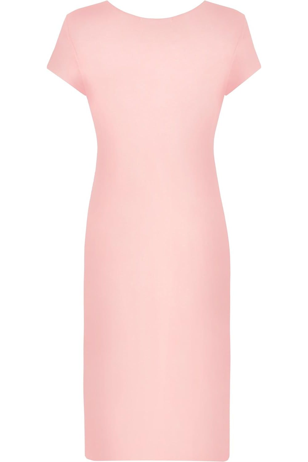 Jade Green Plain Short Sleeve Jersey Midi Dress For Women 12-14 - Dropwear