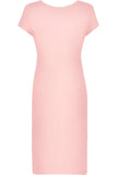 Jade Green Plain Short Sleeve Jersey Midi Dress For Women 12-14 - Dropwear