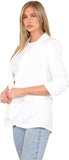 Royal Blue Ruched Sleeve Blazer For Women L - Dropwear