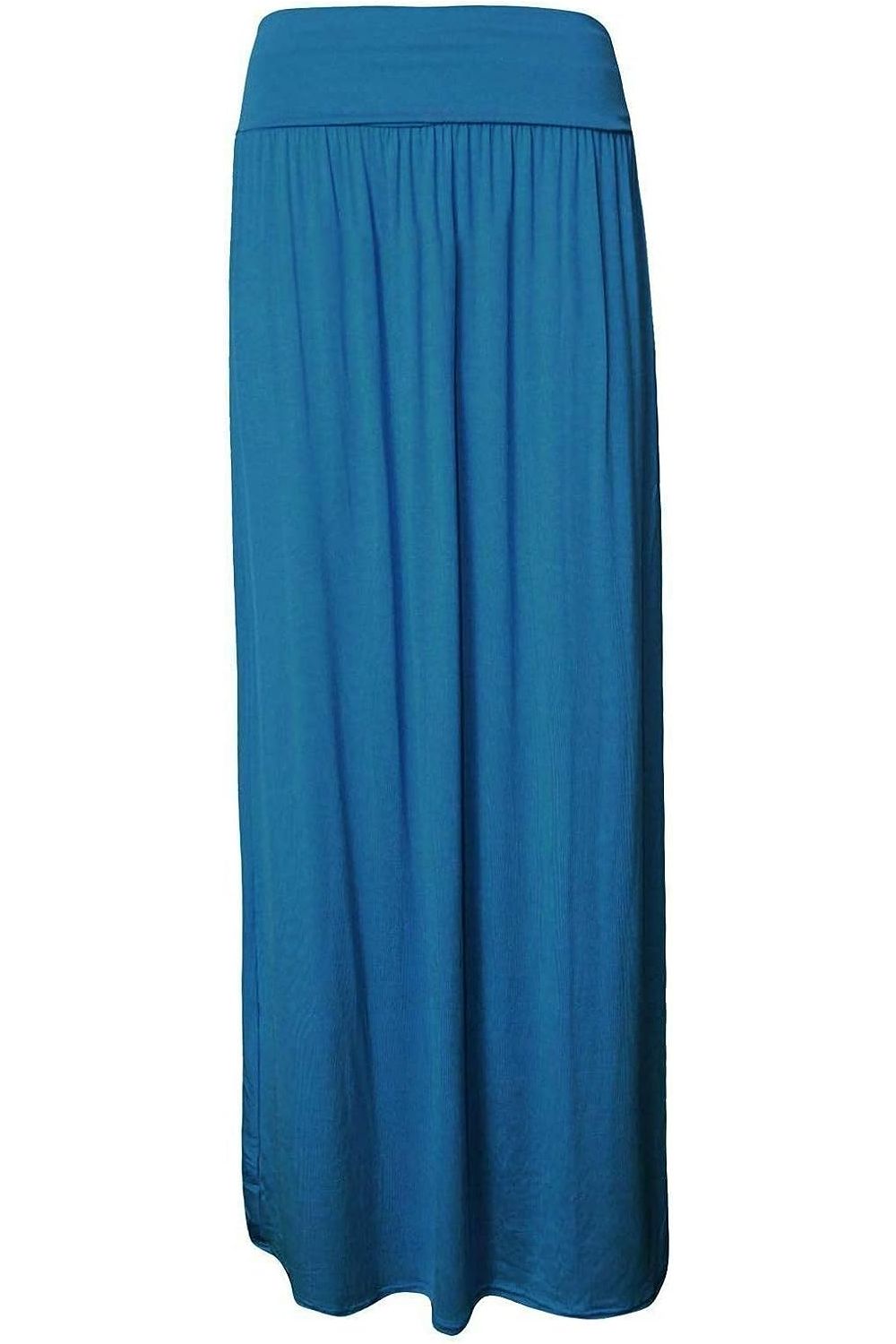Red Plus Size Pleated Fold Over High Waist Gypsy Long Maxi Skirt For Women 16-18 - Dropwear