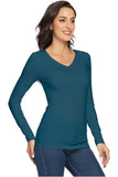 Mocha Plus Size Long Sleeve V Neck Top For Women 20-22 - Dropwear