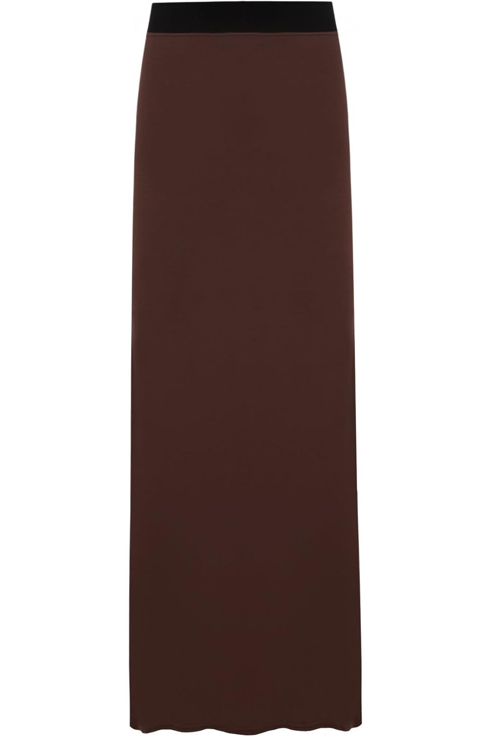 Brown Plus Size Pencil Long Maxi Skirt Elasticated Waist For Women 16-18 - Dropwear