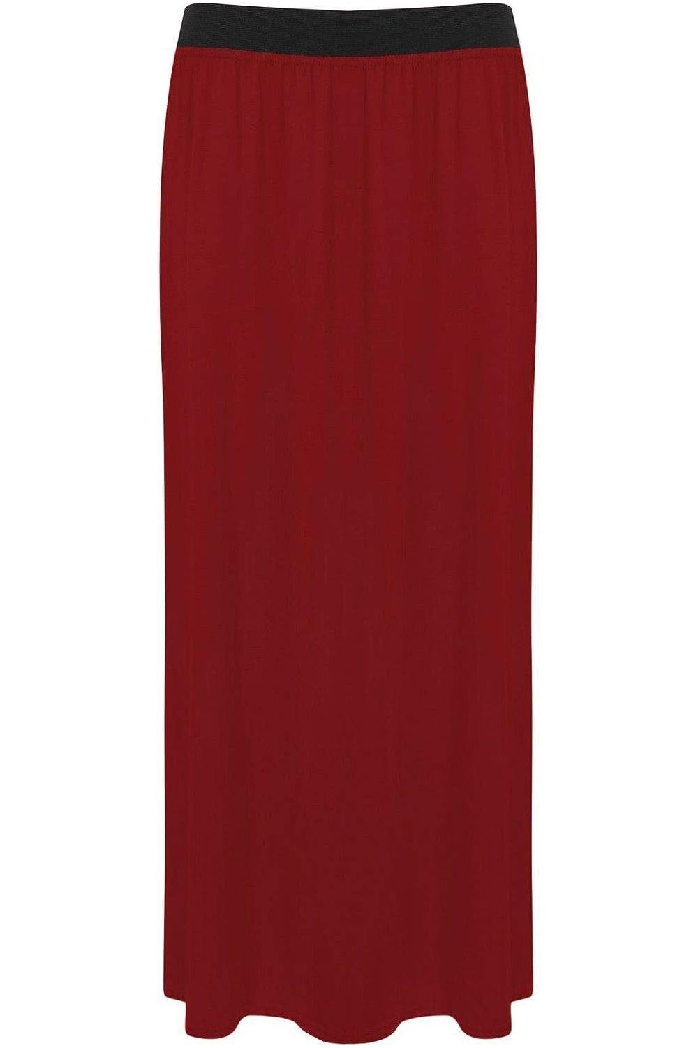 Navy Blue Plus Size Pencil Long Maxi Skirt Elasticated Waist For Women 16-18 - Dropwear