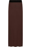 Brown Plus Size Pencil Long Maxi Skirt Elasticated Waist For Women 20-22 - Dropwear