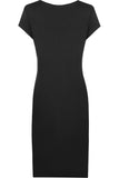 Brown Plain Short Sleeve Jersey Midi Dress For Women 12-14 - Dropwear