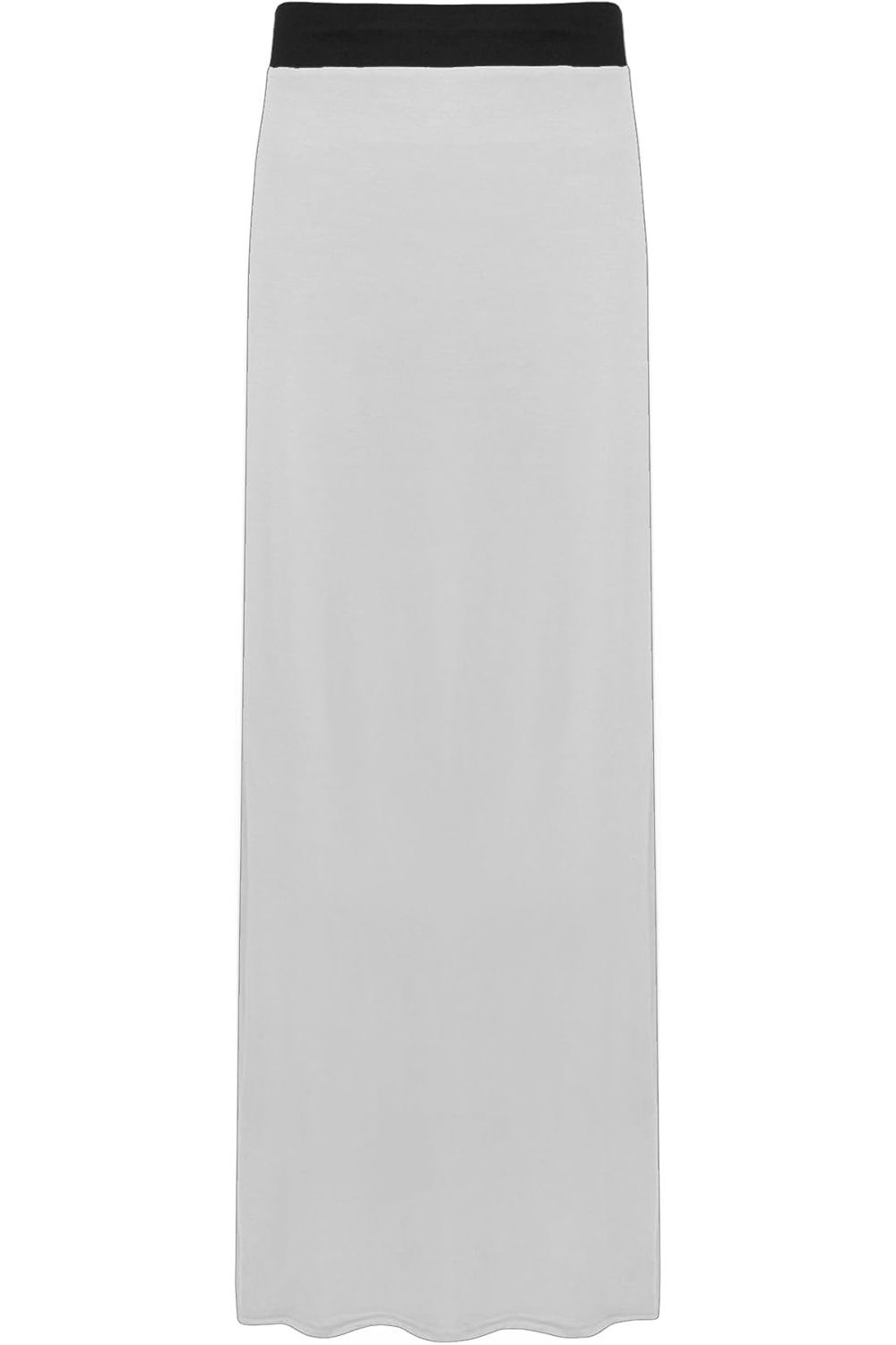 Light Grey Plus Size Pencil Long Maxi Skirt Elasticated Waist For Women 20-22 - Dropwear