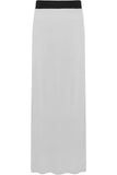 Light Grey Plus Size Pencil Long Maxi Skirt Elasticated Waist For Women 20-22 - Dropwear