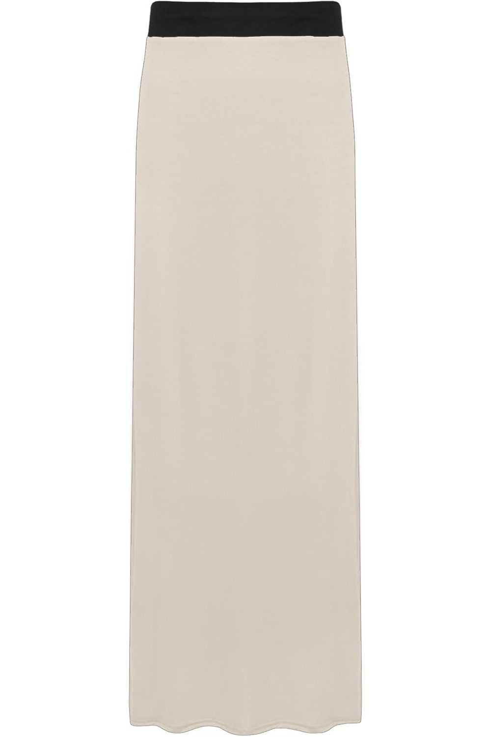 Black Plus Size Pencil Long Maxi Skirt Elasticated Waist For Women 24-26 - Dropwear