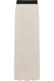 Black Plus Size Pencil Long Maxi Skirt Elasticated Waist For Women 24-26 - Dropwear