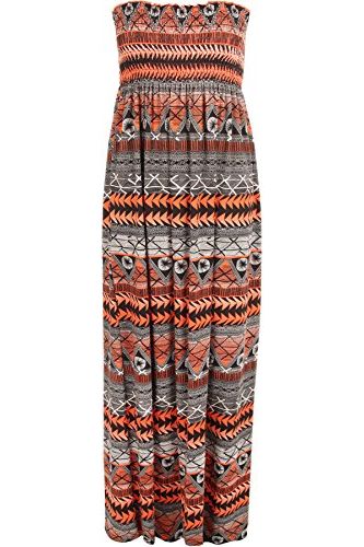 Tie Dye Tie Dye Aztec Print Strapless Sheering Maxi For Women 12-14 - Dropwear