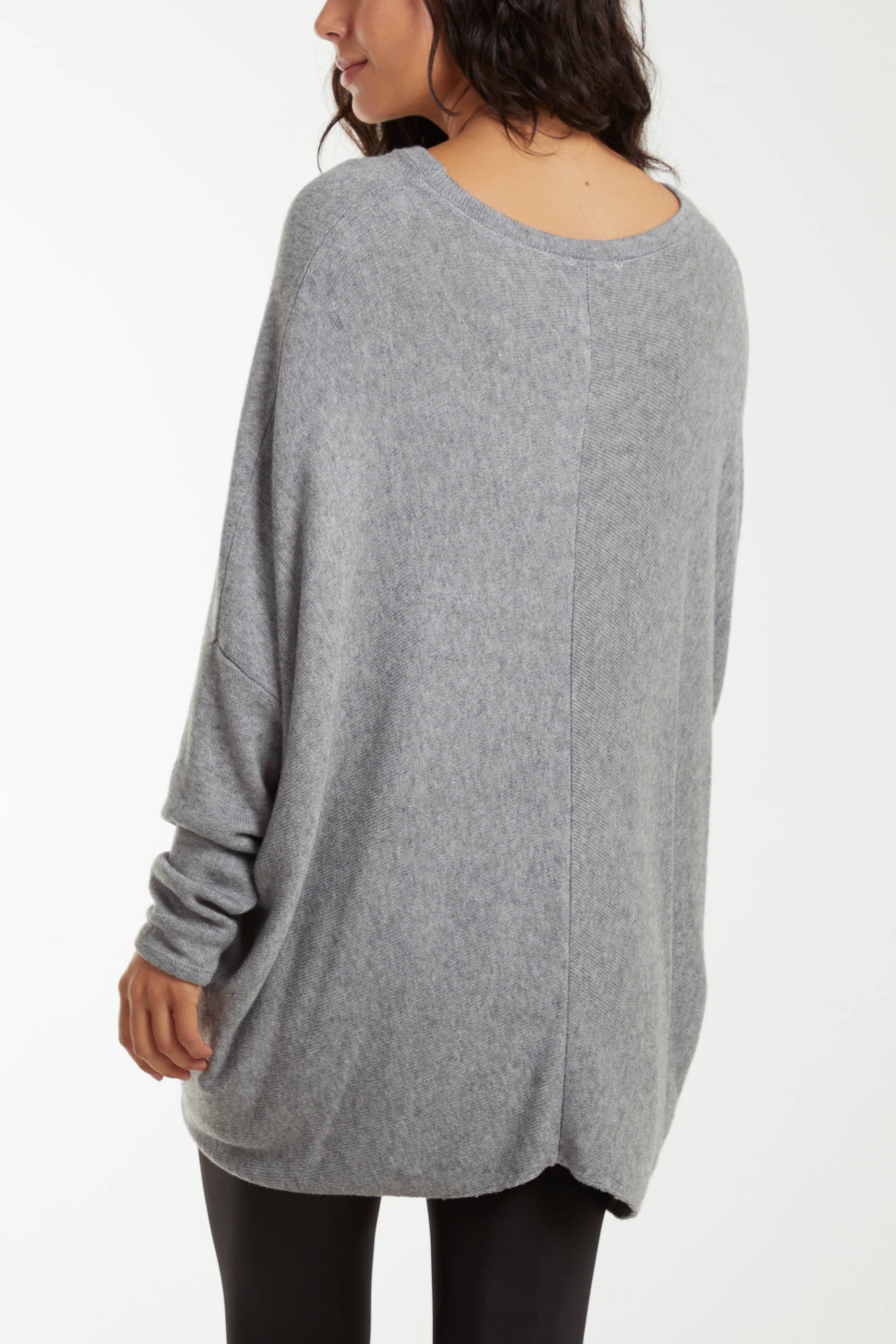 Asymmetric Hem Oversized Jumper For Women  - Dropwear