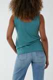 Jade Double Layer Scoop Neck Plain Vest For Women ONE SIZE - Dropwear