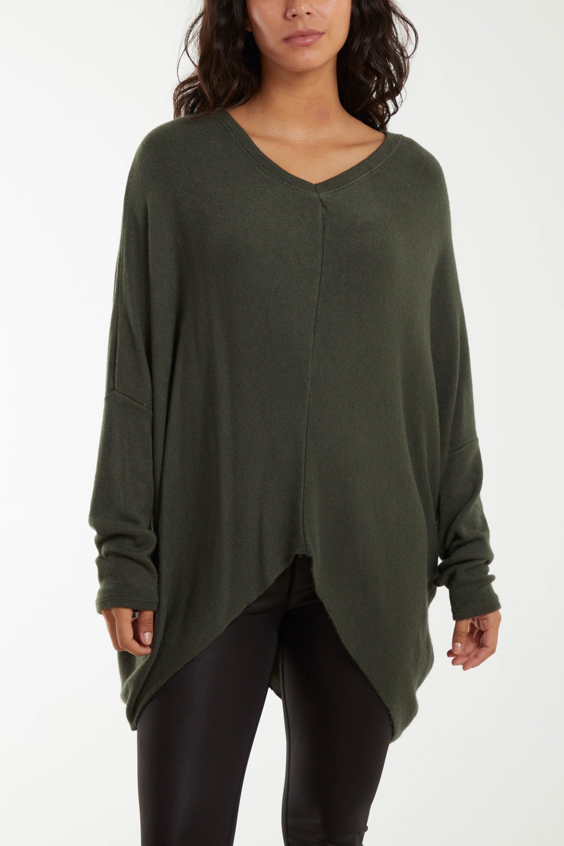 Asymmetric Hem Oversized Jumper For Women  - Dropwear