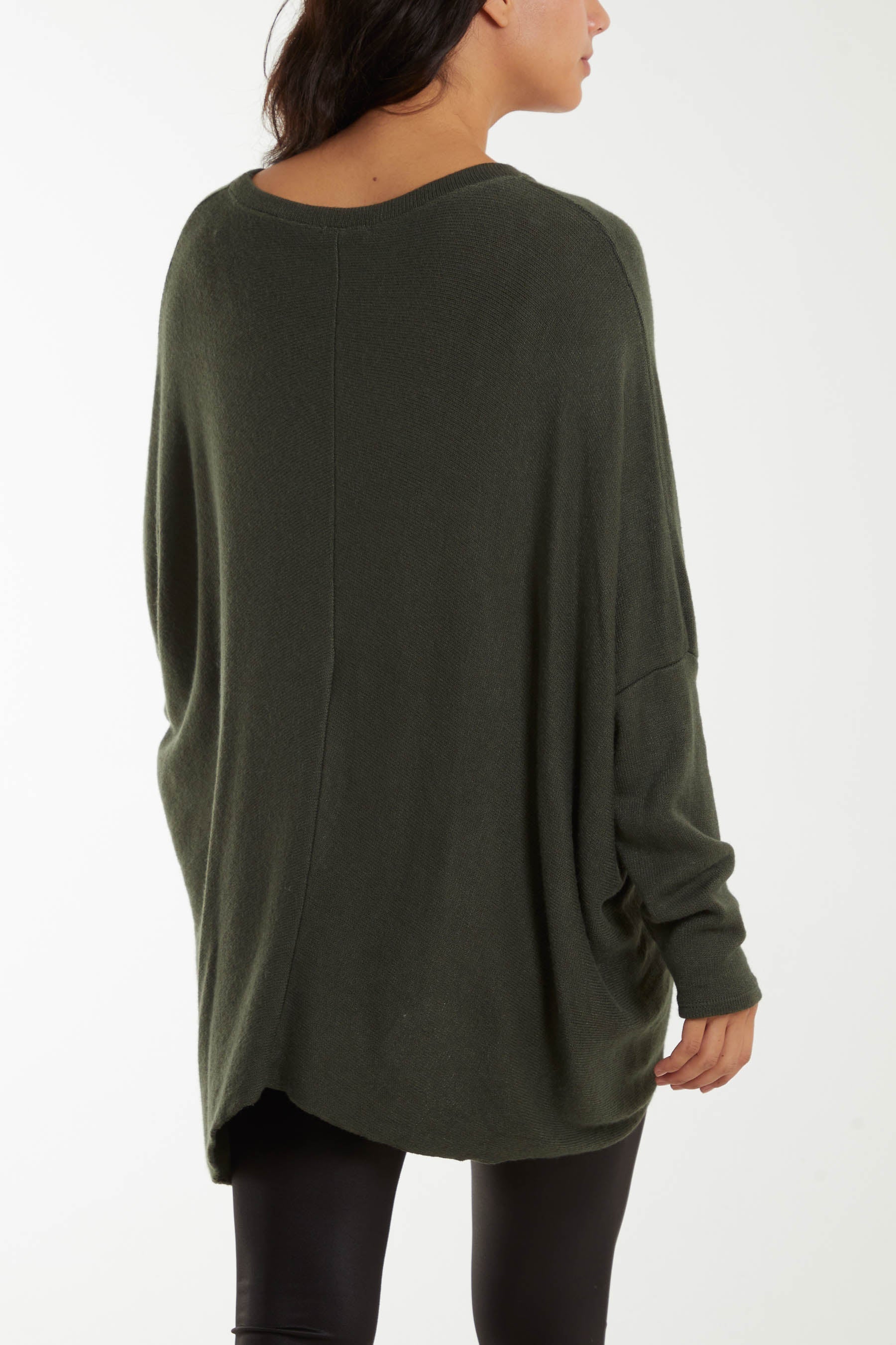 Asymmetric Hem Oversized Jumper For Women  - Dropwear