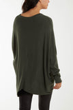 Asymmetric Hem Oversized Jumper For Women  - Dropwear