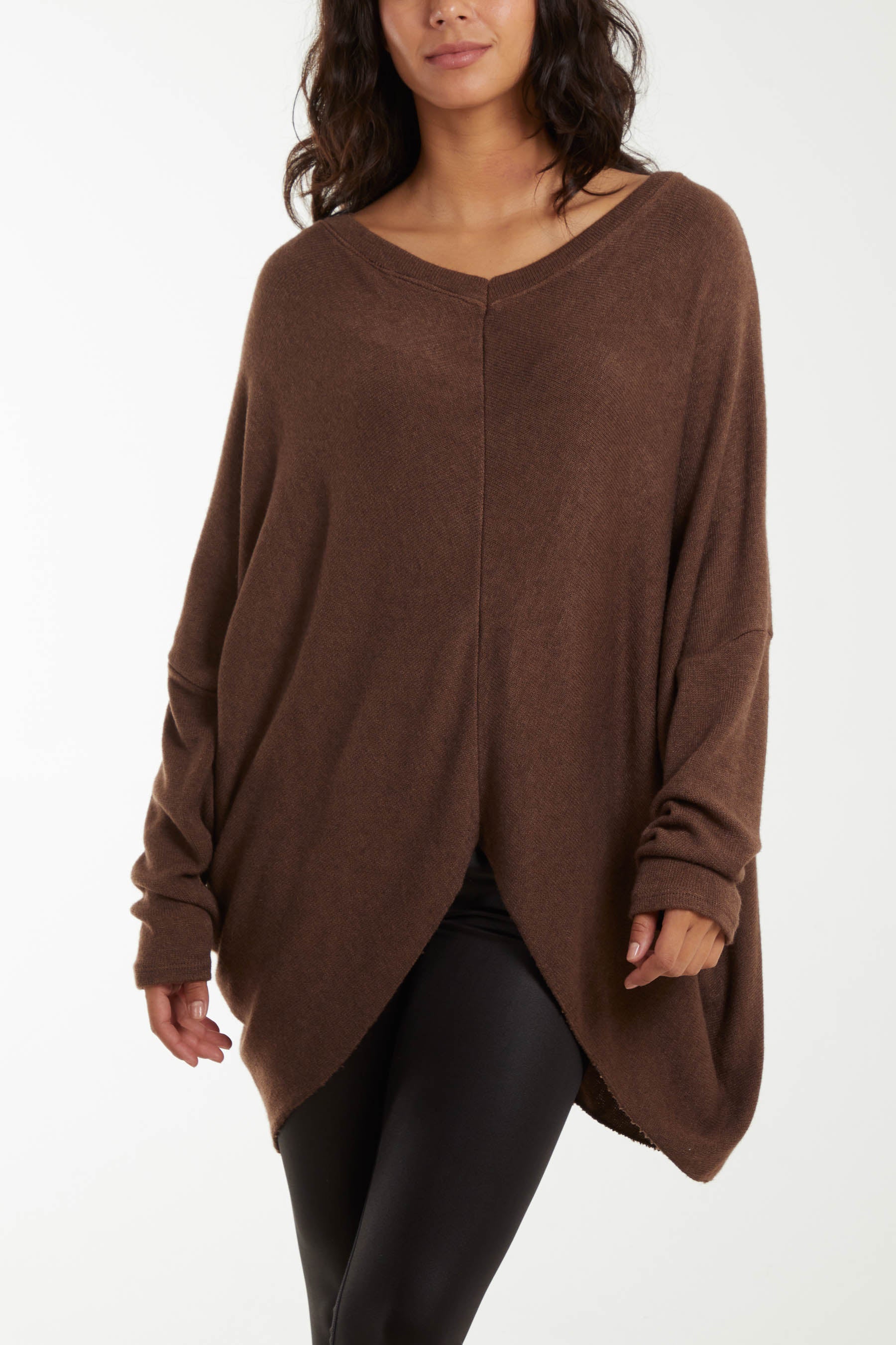 Asymmetric Hem Oversized Jumper For Women  - Dropwear