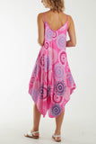 Kaleidoscope Hanky Hem Cami Dress For Women  - Dropwear
