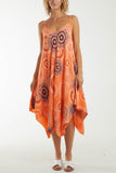 Kaleidoscope Hanky Hem Cami Dress For Women  - Dropwear