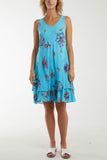 Floral Double Layer Sleeveless Dress For Women  - Dropwear