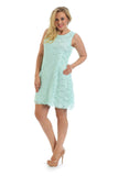 Floral Lace Sequin Ladies Sleeveless Party Dress For Women  - Dropwear