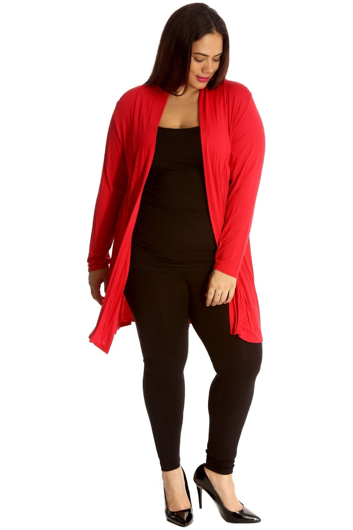 Plus Size Lace Back Open Pleated Cardigan For Women  - Dropwear