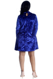 Royal Blue Plus Size Plain Velvet Swing Top For Women 16 - Dropwear