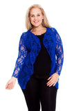 Purple Floral Lace Open Cardigan Waterfall Top For Women 14 - Dropwear