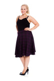 Charcoal Tartan Flared Elastic Waist Skater Skirt For Women 22-24 - Dropwear