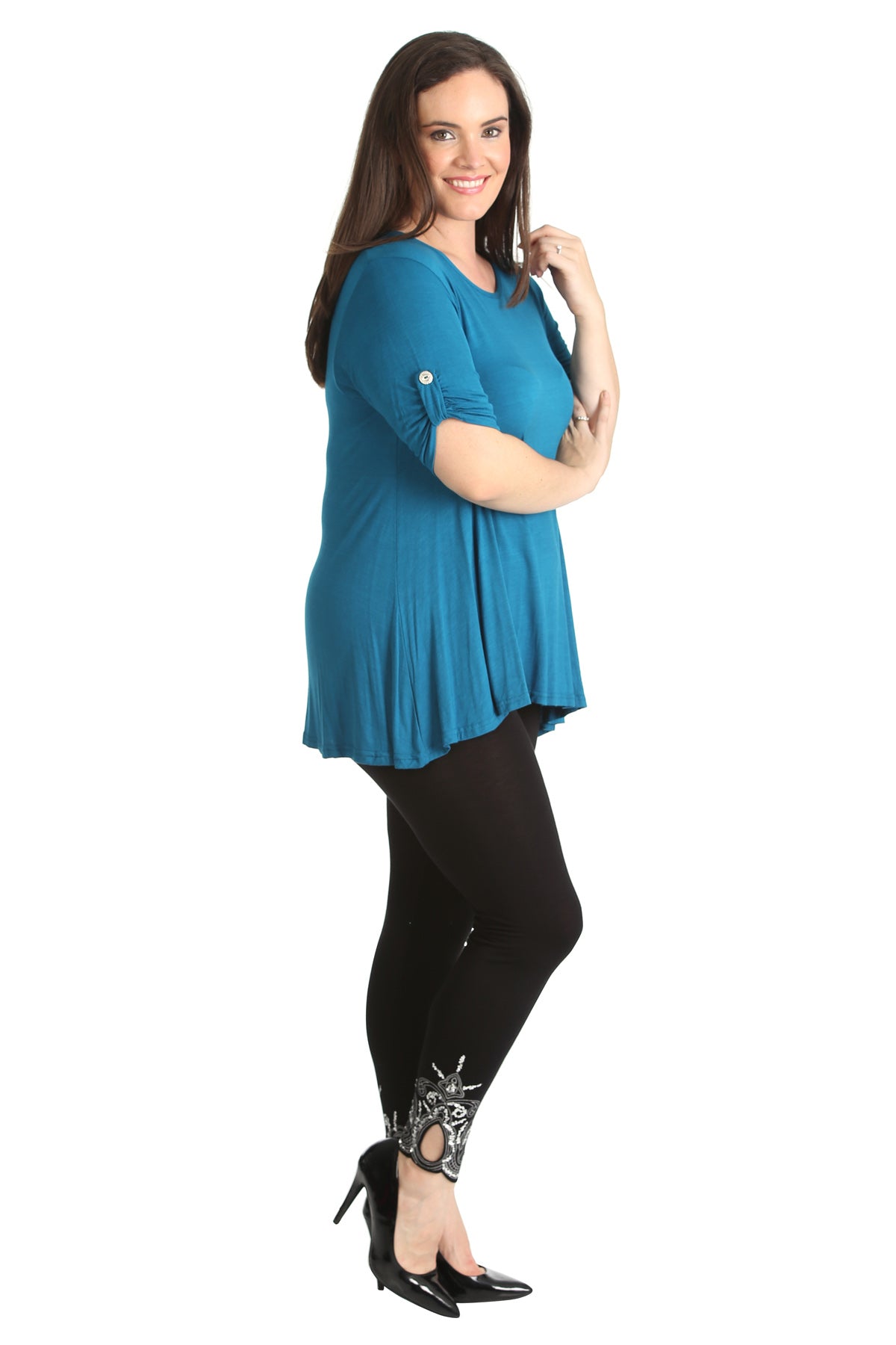 Royal Blue Womens Scoop Neck Flared Ladies Plain Tops For Women 18 - Dropwear